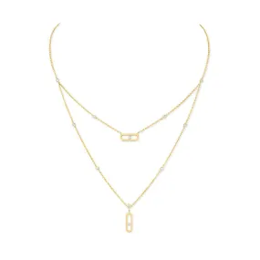 0.32ctw Two-Row Yellow Gold Diamond Necklace 0.32ctw Two-Row Yellow Gold Diamond Necklace