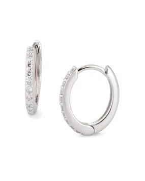 12.5mm Diamond And 14K White Gold Huggies Gold | Gold 12.5mm Diamond And 14K White Gold Huggies Gold | Gold
