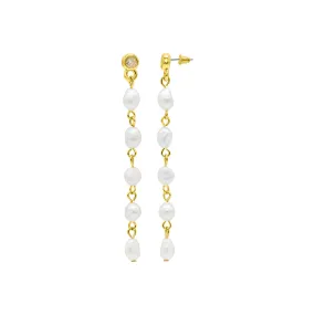 14K Gold Plated Freshwater Pearl Dangle Earrings 14K Gold Plated Freshwater Pearl Dangle Earrings