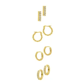 14k Gold Plated Set of 4 Earrings 14k Gold Plated Set of 4 Earrings