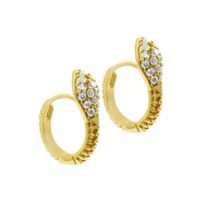 14K Gold Plated Snake Crystal Wrap Huggie Earrings 14K Gold Plated Snake Crystal Wrap Huggie Earrings