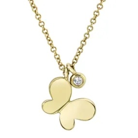 14K YELLOW GOLD 0.02CT BUTTERFLY NECKLACE 14K YELLOW GOLD 0.02CT BUTTERFLY NECKLACE