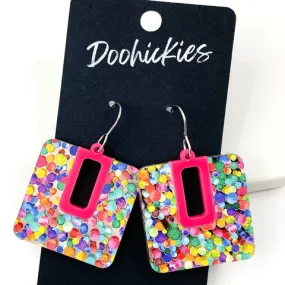 1.5 Bright Confetti Bella Acrylic Earrings 1.5 Bright Confetti Bella Acrylic Earrings