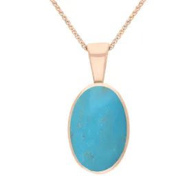 18ct Rose Gold Turquoise Oval Necklace 18ct Rose Gold Turquoise Oval Necklace