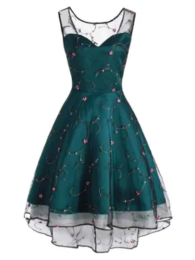 1950s Mesh Hi-Lo Back Lace Up Dress 1950s Mesh Hi-Lo Back Lace Up Dress
