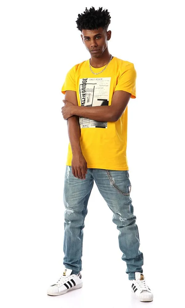 57553 Brooklyn Bridge Yellow Slip On T-Shirt