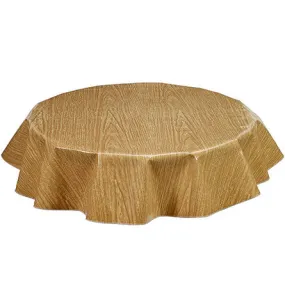60" Round Oilcloth Tablecloth in Faux Bois Elm 60" Round Oilcloth Tablecloth in Faux Bois Elm