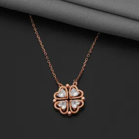 92.5 Sterling Silver Fondness of Love Adaptable Chain With Rose Gold Polish 92.5 Sterling Silver Fondness of Love Adaptable Chain With Rose Gold Polish