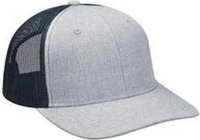 Adams PV102 Heather Woven Soft Mesh Trucker Cap - Slate Navy Adams PV102 Heather Woven Soft Mesh Trucker Cap - Slate Navy