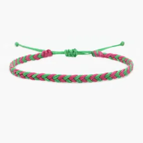 Adjustable Mini Braided Bracelet (Green/Burgundy) Adjustable Mini Braided Bracelet (Green/Burgundy)