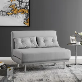 ALGO 2-Seater Small Double Folding Sofa Bed with Cushion Grey Fabric ALGO 2-Seater Small Double Folding Sofa Bed with Cushion Grey Fabric