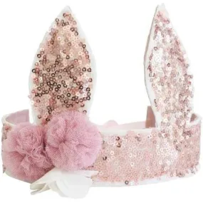 Alimrose Sequin Bunny Crown - Rose Alimrose Sequin Bunny Crown - Rose