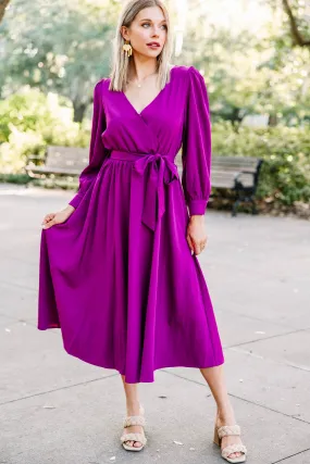 All About You Magenta Purple Midi Dress All About You Magenta Purple Midi Dress