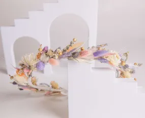 All Pastel Colors Wildflfower Boho Crown / Phalaris, Flax Seed and Bunny Tails Dried Flowers All Pastel Colors Wildflfower Boho Crown / Phalaris, Flax Seed and Bunny Tails Dried Flowers