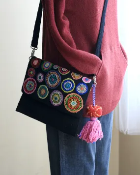 Allium Embroidered Wool Handbag Allium Embroidered Wool Handbag