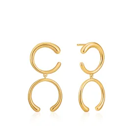 Ania Haie Luxe Double Curve Earrings - Gold Ania Haie Luxe Double Curve Earrings - Gold