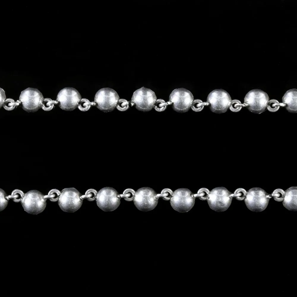 Antique Edwardian Silver Suffragette Paste Necklace Circa 1910