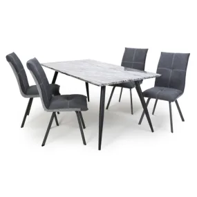 Arden Marble Top Dining Table With 4 Chairs Arden Marble Top Dining Table With 4 Chairs