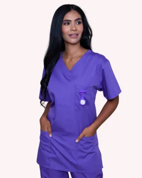 Aria Unisex Lightweight Scrub Tunic - Purple Aria Unisex Lightweight Scrub Tunic - Purple