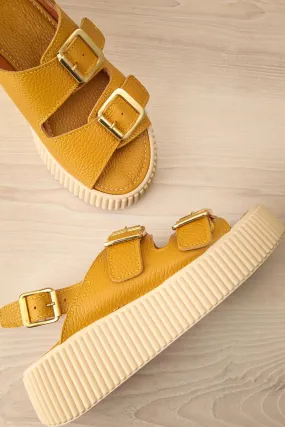 Askham Yellow | Platform Adjustable Sandals Askham Yellow | Platform Adjustable Sandals