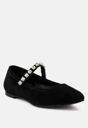 ASSISI Black Fine Suede Mary Jane Ballet Flats ASSISI Black Fine Suede Mary Jane Ballet Flats