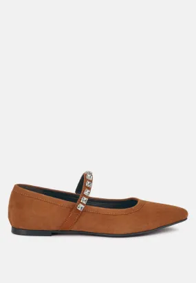 Assisi Fine Suede Maryjane Ballet Flats Assisi Fine Suede Maryjane Ballet Flats