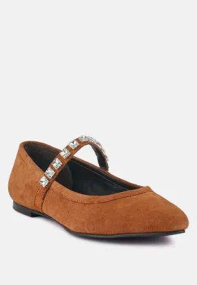 ASSISI Tan Fine Suede Mary Jane Ballet Flats ASSISI Tan Fine Suede Mary Jane Ballet Flats