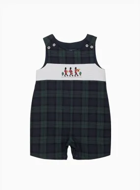 Baby Archie Smocked Romper in Navy Tartan Baby Archie Smocked Romper in Navy Tartan