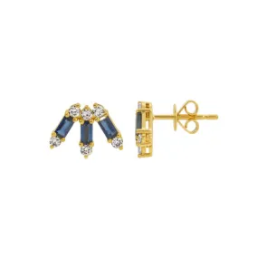 BAGUETTE GEMSTONE AND DIAMOND CROWN STUDS BAGUETTE GEMSTONE AND DIAMOND CROWN STUDS