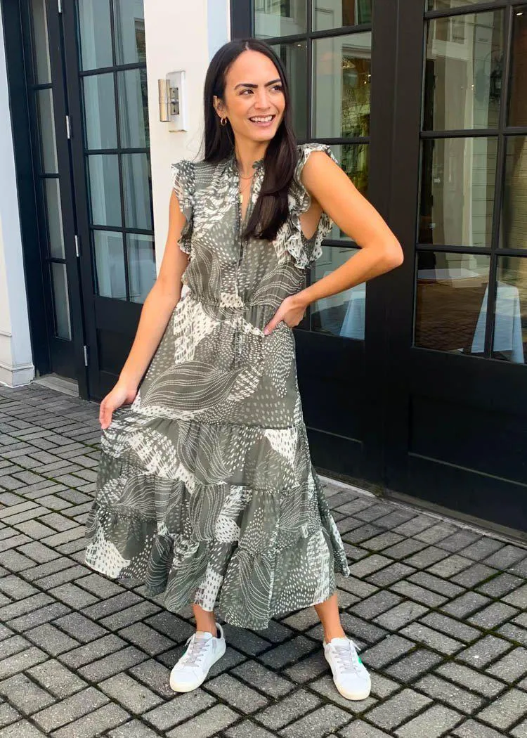 BB Dakota Mixed Bag Printed Sleeveless Midi Dress