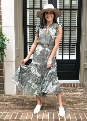 BB Dakota Mixed Bag Printed Sleeveless Midi Dress BB Dakota Mixed Bag Printed Sleeveless Midi Dress
