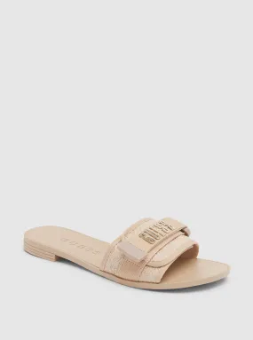 Beige Elyze Slide Sandals Beige Elyze Slide Sandals