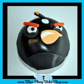 Black Angry Bird Cupake Black Angry Bird Cupake