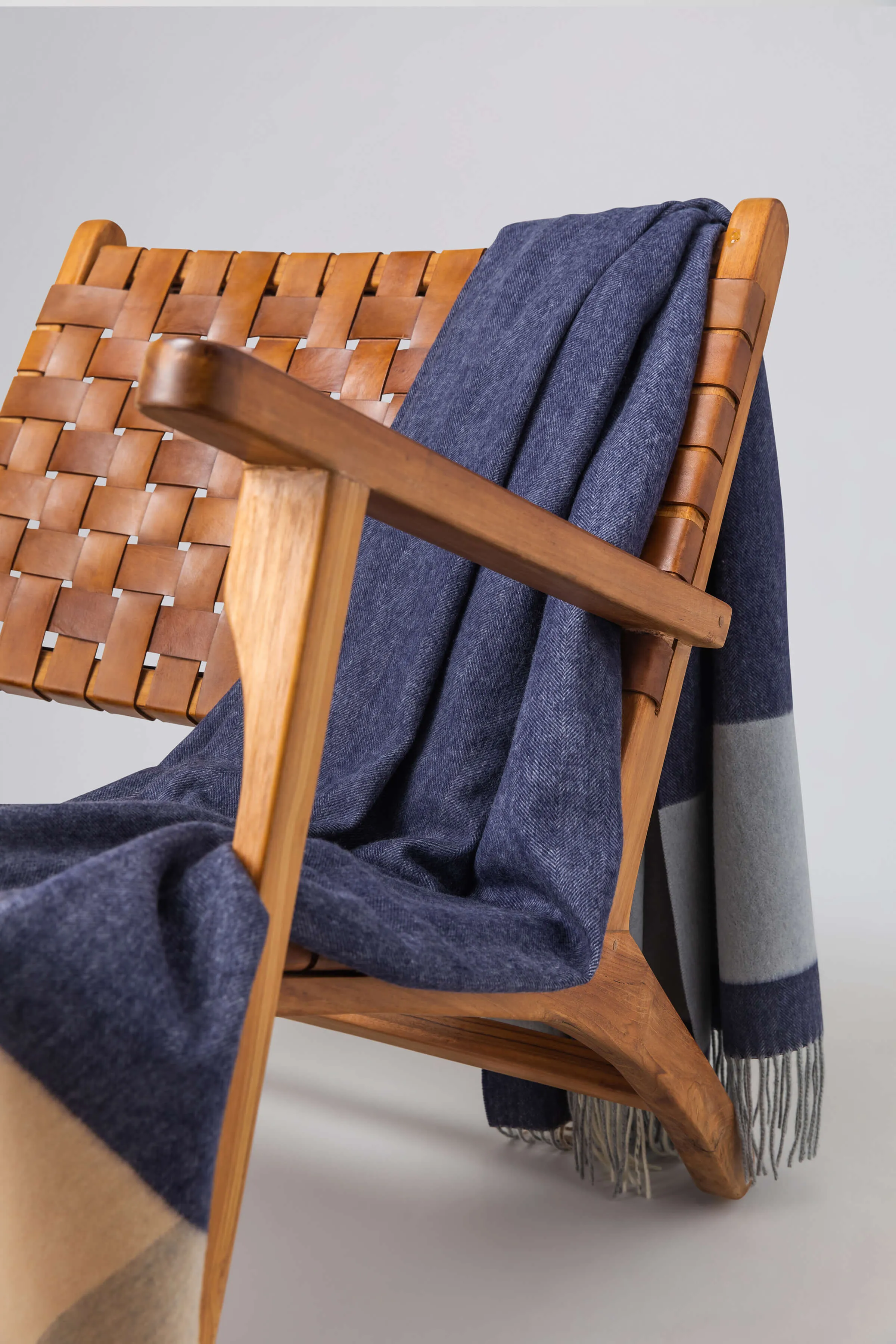 Block Border Wool Throw