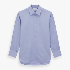 Blue End-on-End Cotton Shirt with T&A Collar and 3-Button Cuffs Blue End-on-End Cotton Shirt with T&A Collar and 3-Button Cuffs