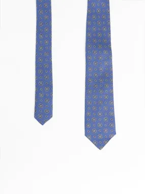 Blue Medallion Patterned Tie Blue Medallion Patterned Tie