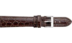 Brown Crocodile Grained Leather Watch Strap Brown Crocodile Grained Leather Watch Strap