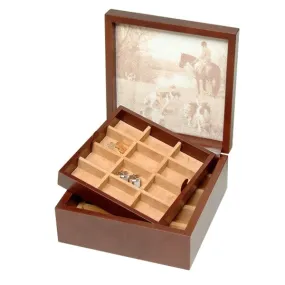 BROWN LEATHER CUFFLINK BOX BROWN LEATHER CUFFLINK BOX