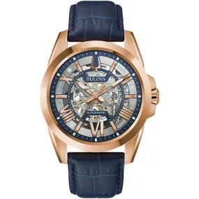 Bulova Sutton Men's Rose Gold Blue Watch 97A161 Bulova Sutton Men's Rose Gold Blue Watch 97A161