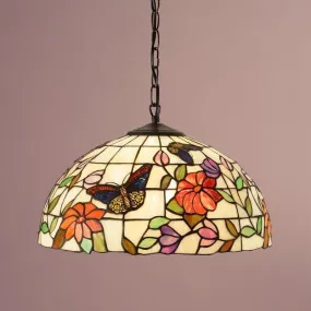 Butterfly Medium Tiffany Ceiling Light - 3 Bulb Fitting Butterfly Medium Tiffany Ceiling Light - 3 Bulb Fitting