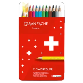 Caran d'Ache Swisscolor Water-Resistant Colouring Pencils Metal Box of 12 Caran d'Ache Swisscolor Water-Resistant Colouring Pencils Metal Box of 12
