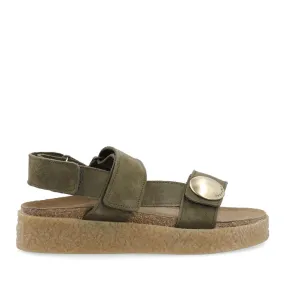 Casdagmar Olive Suede Velcro Sandals Casdagmar Olive Suede Velcro Sandals