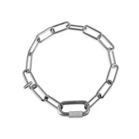 Chain Bracelet - Dark Grey Silver Chain Bracelet - Dark Grey Silver