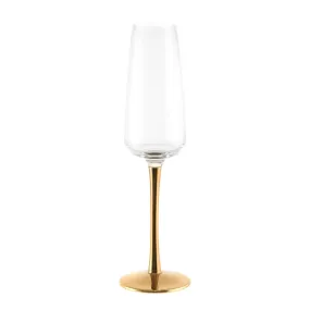 Champagne Flute Gold Stem 220ml
