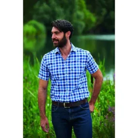CHAMPION SHORT SLEEVE CHECK 3110 HOLKHAM-BLUE CHAMPION SHORT SLEEVE CHECK 3110 HOLKHAM-BLUE