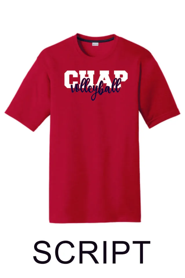 Chap Volleyball Sport-Tek Unisex Wicking Tee -4 designs