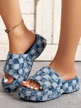 Checkerboard Denim Sandal Checkerboard Denim Sandal