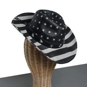 Chokore American Print Handcrafted Straw Cowboy Hat (Grey) Chokore American Print Handcrafted Straw Cowboy Hat (Grey)