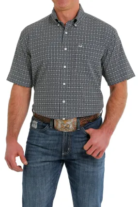 Cinch® Men's Arenaflex Navy Geoprint Short Sleeve Button Front Western Shirt Cinch® Men's Arenaflex Navy Geoprint Short Sleeve Button Front Western Shirt