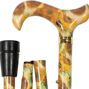Classic Canes Folding Fashion Derby Cane Van Gogh Sunflowers Classic Canes Folding Fashion Derby Cane Van Gogh Sunflowers